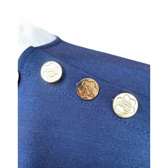 Draper James Navy Blue Bell Sleeve Shift Dress XS - Picture 8 of 11